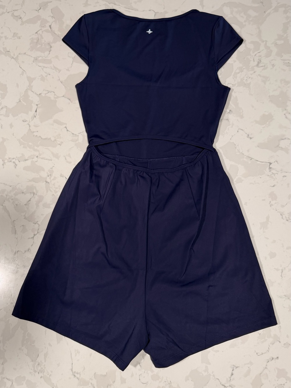 HALARA Navy Short-Sleeve Sweetheart Romper - Picture 7 of 11